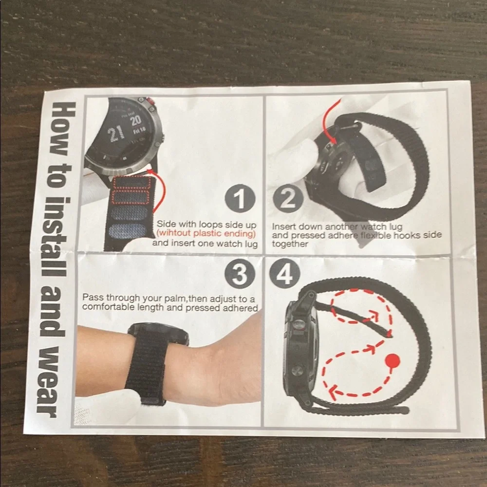 Black Abanen Hook & Loop watch Band